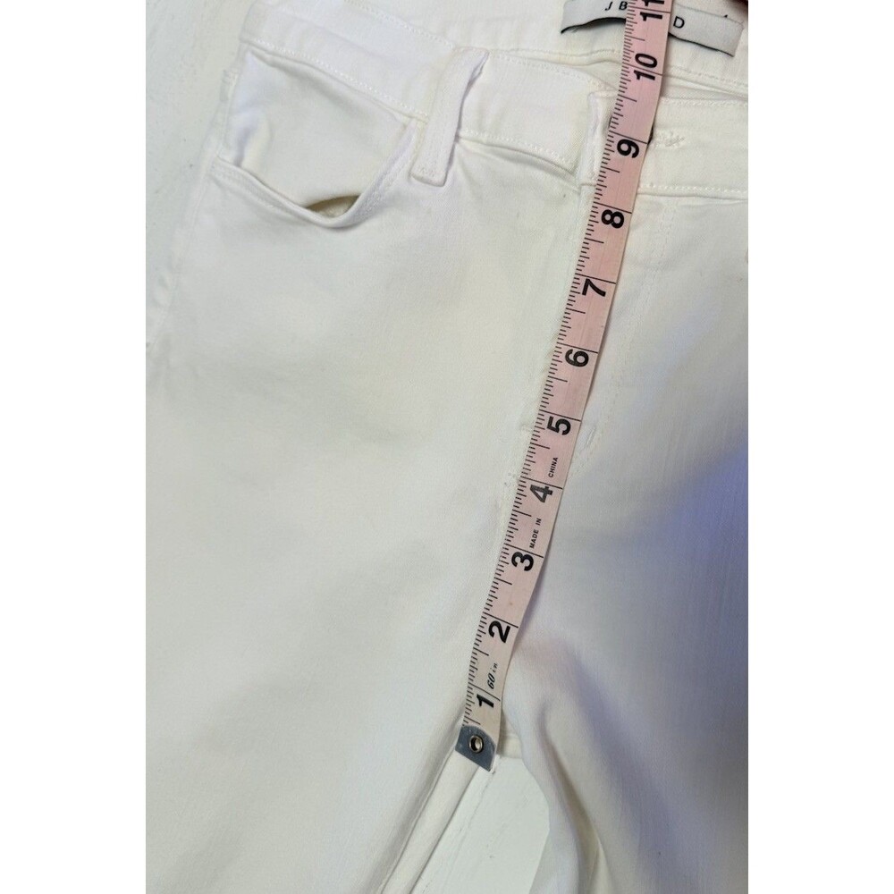 J Brand Maria Womens 26 White High Rise Skinny Denim Pants Jeans Raw Hem Frayed - Picture 13 of 14